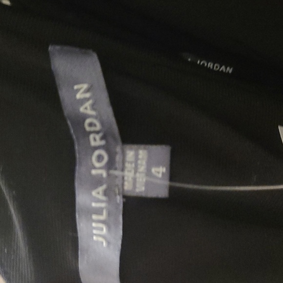 Julia Jordan Black Lace Blouson Jumpsuit Straight Wide Leg Illusion Neck - Picture 9 of 11